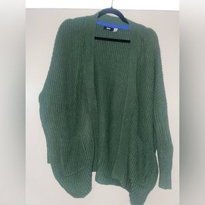 Green knit cardigan